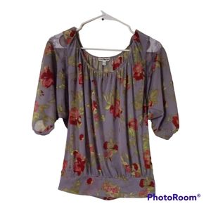 Express Purple Floral Lace Blouse sz Small